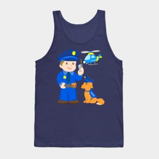 Cop with Police Dog for Kids Tank Top